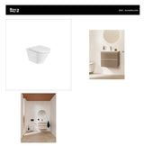 Round - Vitreous China Rimless Wall-Hung WC with Horizontal Outlet | A3460NL000