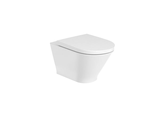 Round - Vitreous China Rimless Wall-Hung WC with Horizontal Outlet | A3460NL000