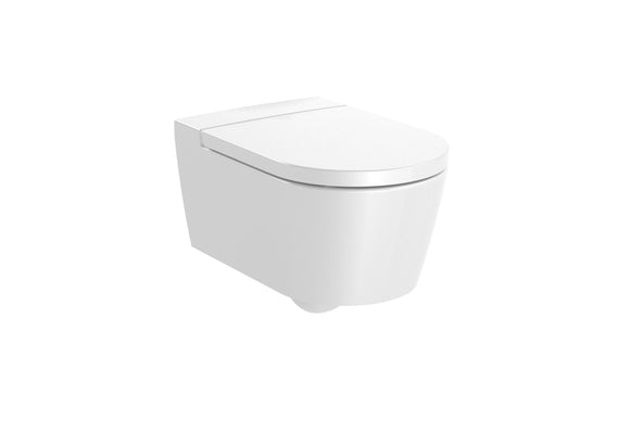 Round - Vitreous China Rimless Wall-Hung WC with Horizontal Outlet