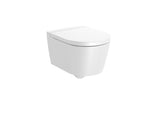 Round - Compact Vitreous China Rimless Wall-Hung WC with Horizontal Outlet