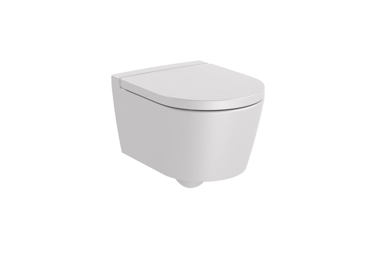 Round - Compact Vitreous China Rimless Wall-Hung WC with Horizontal Outlet
