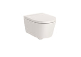 Round - Compact Vitreous China Rimless Wall-Hung WC with Horizontal Outlet