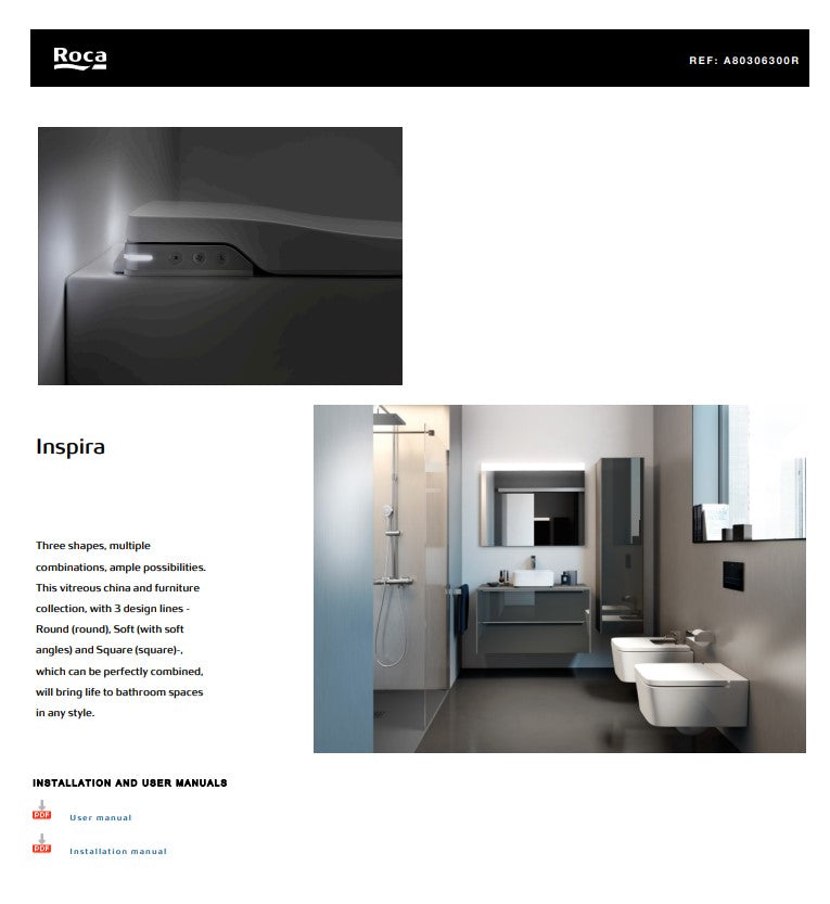 In-Wash® Rimless Back to wall vitreous china smart toilet with dual outlet | A80306300R
