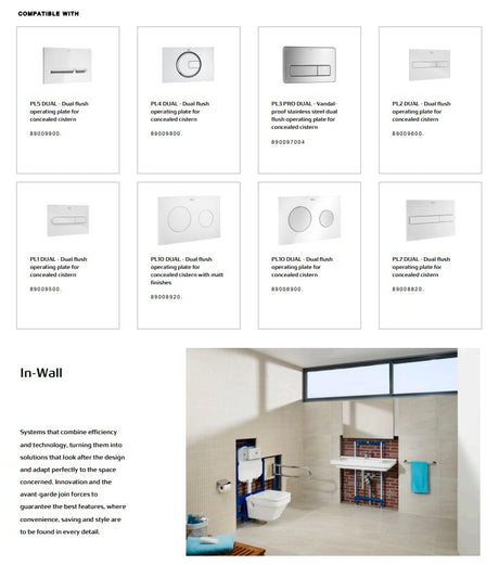 In-Wall Basic Tank L with AG Valve (under window) 820mm High Concealed Cistern for Back-to-Wall WCs | A8901212A0