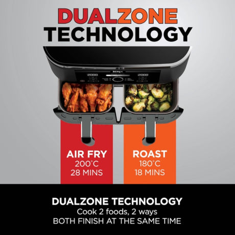 Ninja Foodi 4-in-1 Dual Zone Air Fryer 7.6L | AF200UK