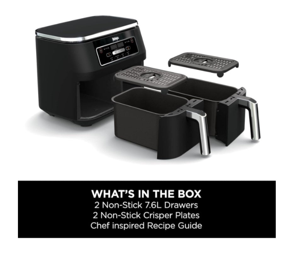 Ninja Foodi 4-in-1 Dual Zone Air Fryer 7.6L | AF200UK