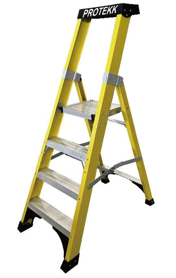 Protekk Fiberglass Ladder 4 Tread with Platform | ALLLAD2004