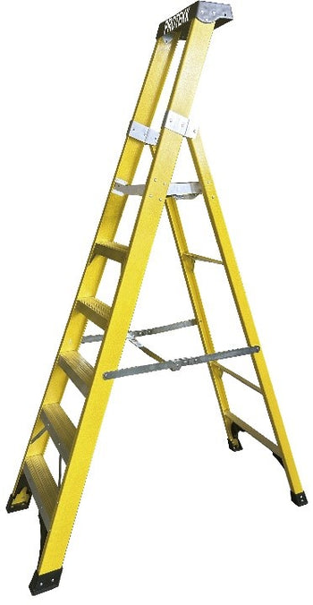 Protekk Fiberglass Ladder 6 Tread with Platform | ALLLAD2005