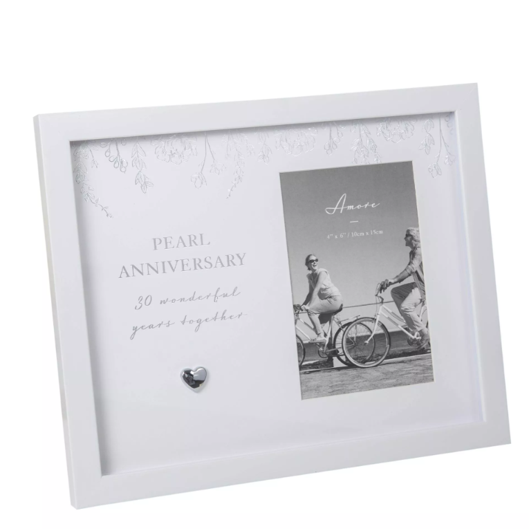 Amore Pearl Anniversary Frame 4" x 6" - 30 Years │AM11830