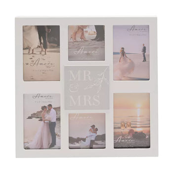 Amore Multi Apperture Photo Frame 35.5cm Mr & Mrs | AM231
