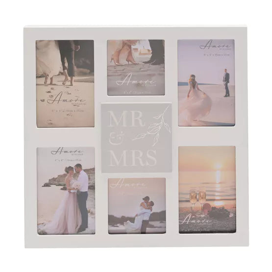 Amore Multi Apperture Photo Frame 35.5cm Mr & Mrs | AM231