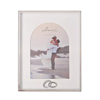 Amore Box Arch Photo Frame With Rings 5" x 7" | AM26357