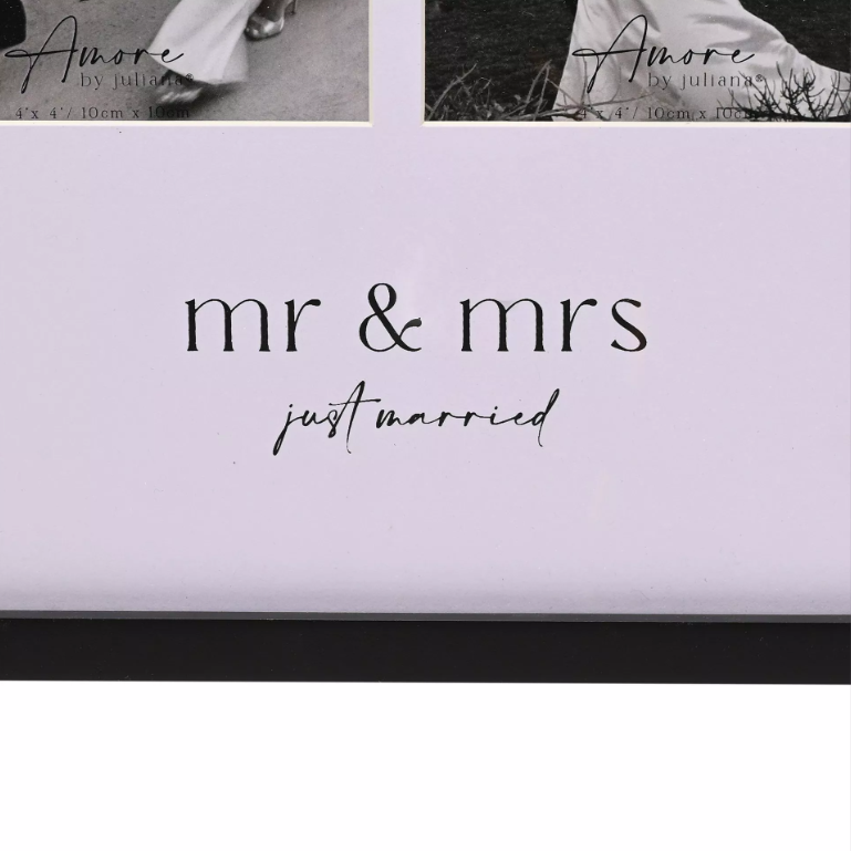 Amore Black Multi Aperture Frame - Mr & Mrs | AM284