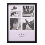Amore Black Multi Aperture Frame - Mr & Mrs | AM284