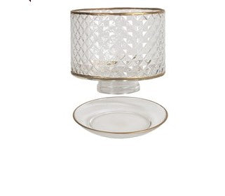 Aromatize Shade and Tray Quilted Glass - Clear and Gold 16cm | AR2011