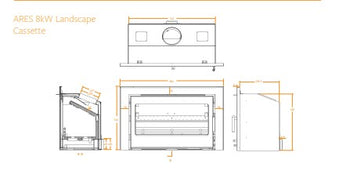 Ares 8kW Landscape Inset Cassette Stove c/w Ex Air | ARES8KW