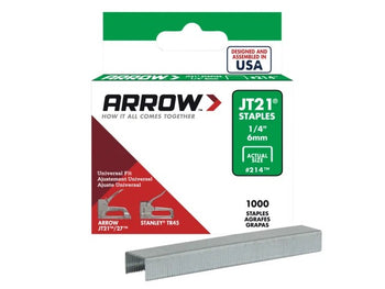 Arrow Staples for JT21 T27 Box of 1000 6mm (1/4'') | ARRJT2114S