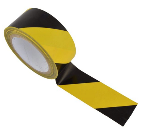 50mm x 50m Yellow/Black Floor Marker Tape | AT40