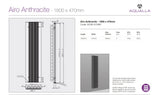 Airo Vertical Radiator - Aluminium Anthracite