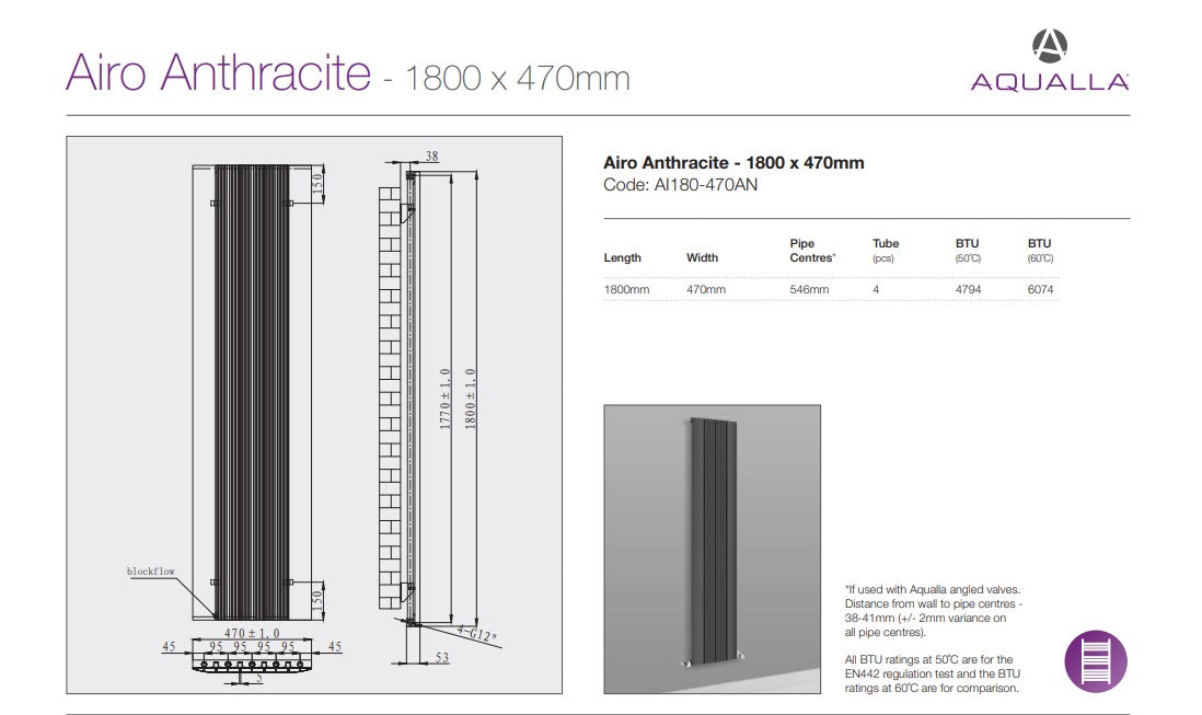 Radiateur électrique style fonte - Anthracite - Triple rang - 38