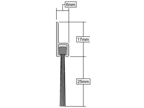 Aluminium Brush Bottom Door Seal 914mm