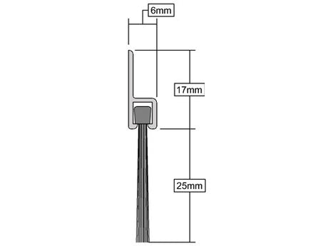 Aluminium Brush Bottom Door Seal 914mm