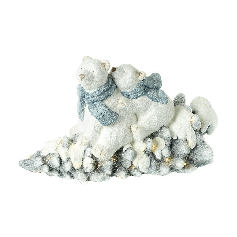 Polar Bear Riding Tree Decoration W/Led | BAZ023