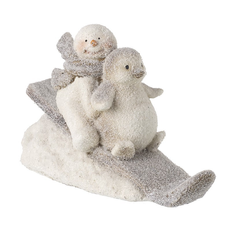 Penguin & Snowman On Snowslide | BAZ101