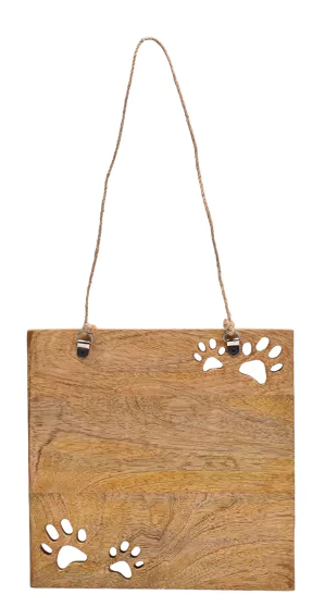 Paw Prints Mango Wood Plaque - Home Is Where The P | BB615