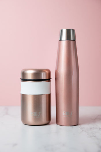 Built Apex Insulated Water Bottle and Insulated Food Flask Set Rose Gold | BLTLUNCH2PCRGLD