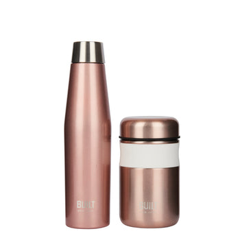 Built Apex Insulated Water Bottle and Insulated Food Flask Set Rose Gold | BLTLUNCH2PCRGLD