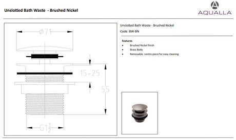 Bath Clicker Waste – Brushed Nickel