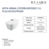 Kota Boxed Exposed Urinal Cistern with Autosyphon 13L | CKOTURIC13