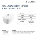 Kota Boxed Exposed Urinal Cistern with Autosyphon 9L | CKOTURIC9