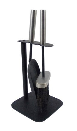 Castle Living Upright Hearth Tidy Black & Pewter | CL405316