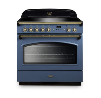 Rangemaster Classic FX 90cm Induction Range Cooker - Stone Blue/Bras | CLAS90FXEISB/B