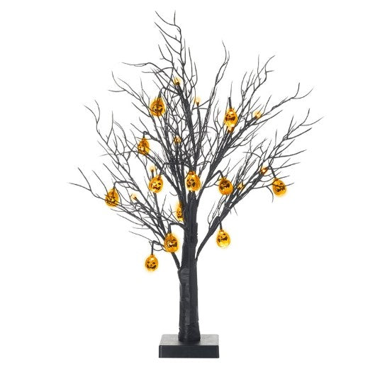 Black Light Up Pumpkin Tree 67cm | CODE358