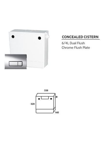 Dual Flush Concealed Cistern Chrome | CPS125CP