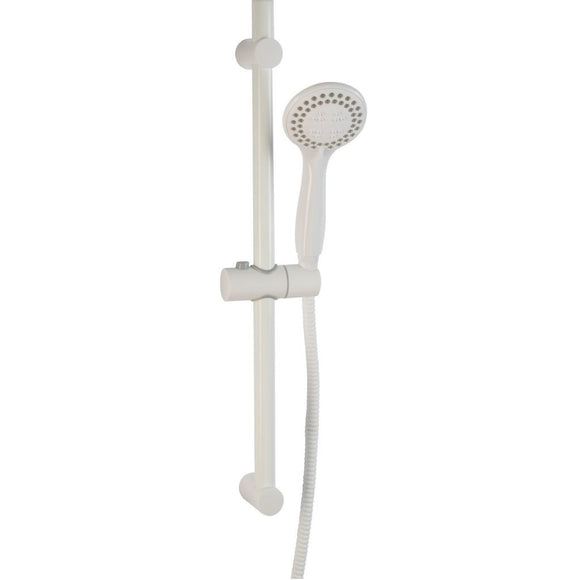 Croydex 3 Function Shower Set Handset, 1.5m Hose, Riser Rail - White | CRXAM174122