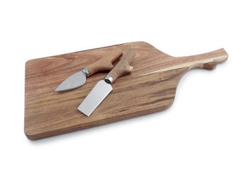 Acacia Wood Paddled Board & Knife Set | CS0346