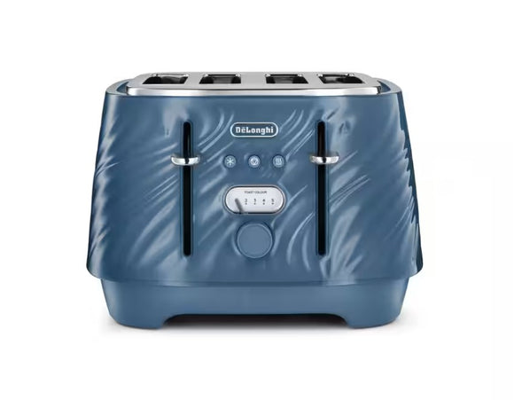 DeLonghi Ballerina Seta 4 Slice Toaster - Silk Blue | CTDS4003.BL