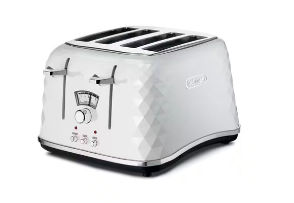 DeLonghi Brillante 4 slice White Toaster - White | CTJ4003W