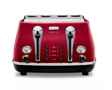 DeLonghi Icona Micalite 4 slice Toaster - Red | CTOM4003.R