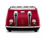 DeLonghi Icona Micalite 4 slice Toaster - Red | CTOM4003.R