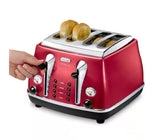 DeLonghi Icona Micalite 4 slice Toaster - Red | CTOM4003.R