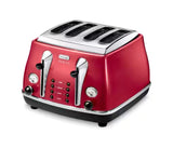 DeLonghi Icona Micalite 4 slice Toaster - Red | CTOM4003.R