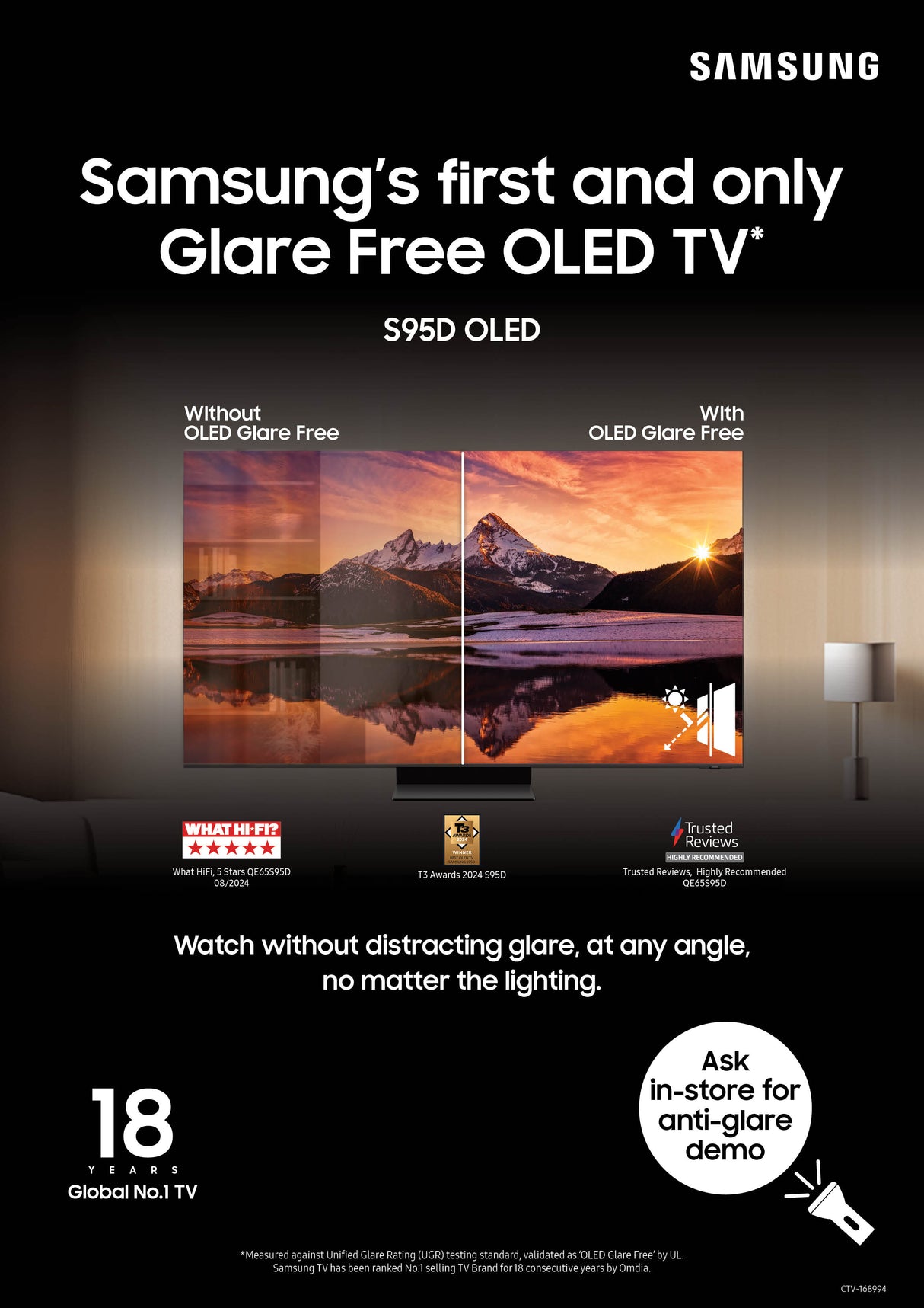 Samsung S95B 55" OLED 4K HDR Smart Tv | QE55S95DATXXU