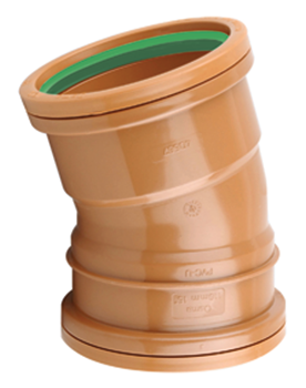 Wavin Sewer D/S Short Radius Bend 15° 110mm | D6026