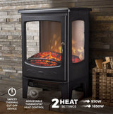 De Vielle Classic 3D Electric Stove Black 1800W | DEF012679