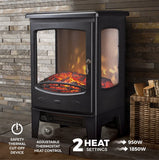 De Vielle Classic 3D Electric Stove Black 1800W | DEF012679